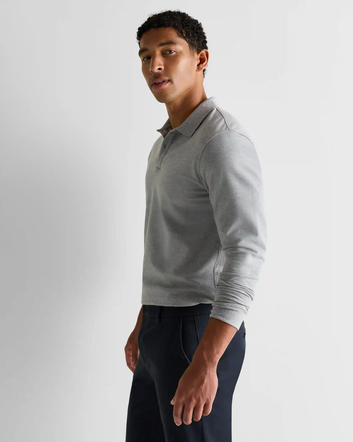 Organic Cotton Long Sleeve Pique Polo