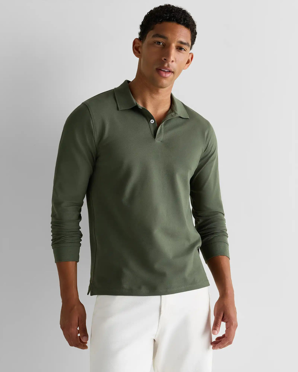 Organic Cotton Long Sleeve Pique Polo