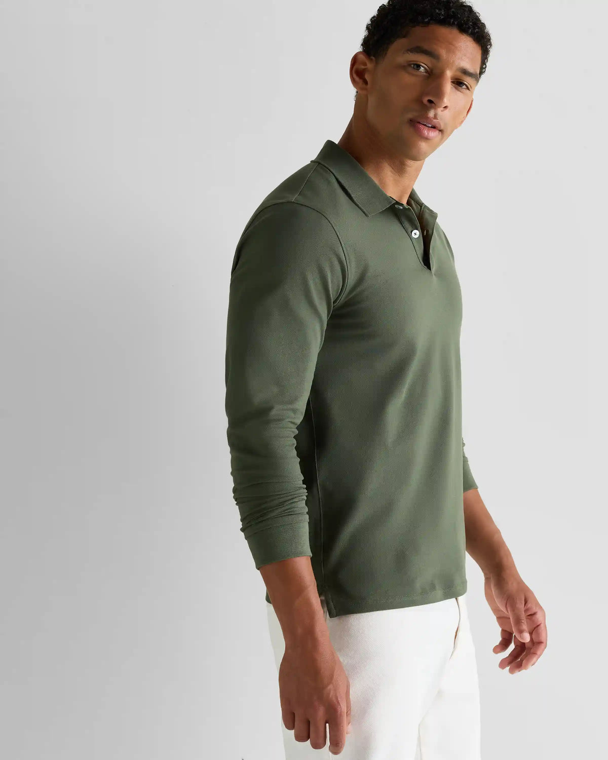 Organic Cotton Long Sleeve Pique Polo