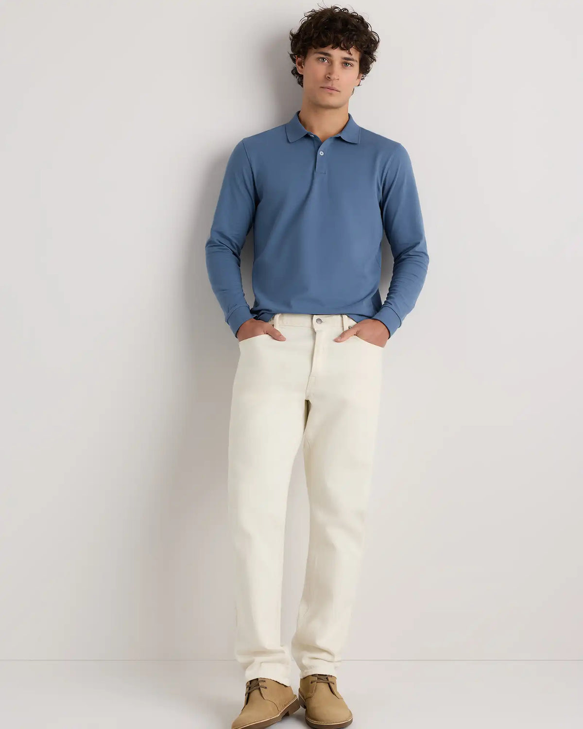 Organic Cotton Long Sleeve Pique Polo