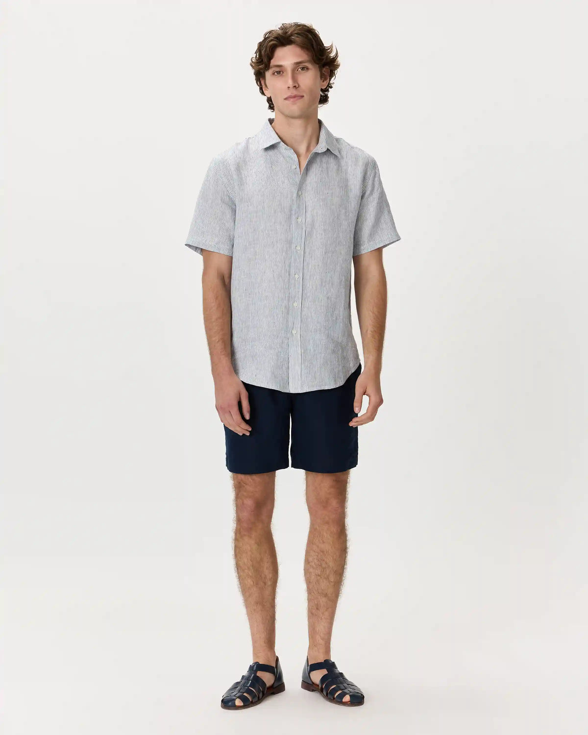 100% European Linen Relaxed Short Sleeve Shirt