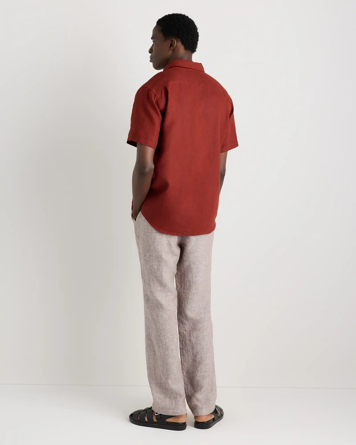 100% European Linen Relaxed Short Sleeve Shirt