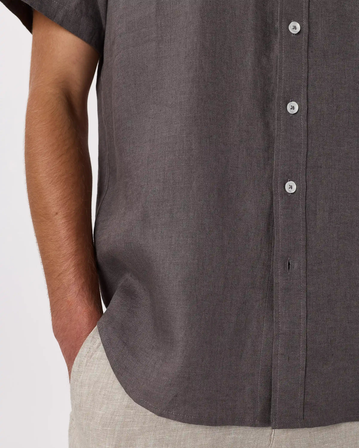 100% European Linen Relaxed Short Sleeve Shirt