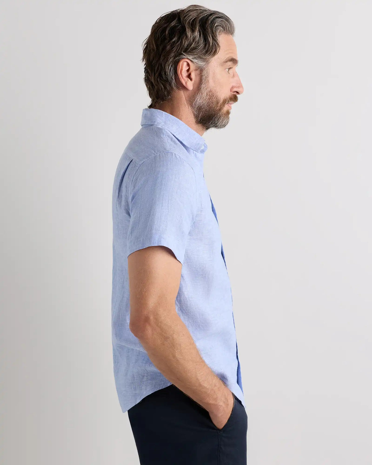 100% European Linen Relaxed Short Sleeve Shirt