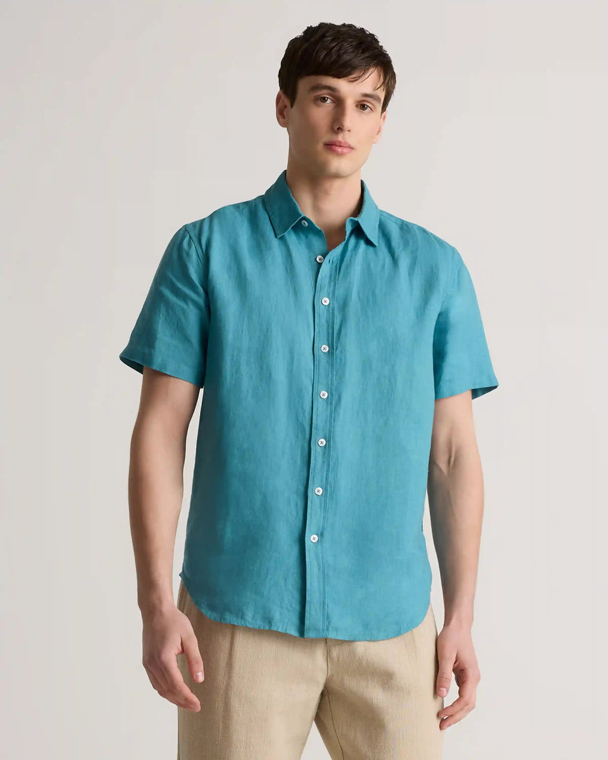 100% European Linen Relaxed Short Sleeve Shirt