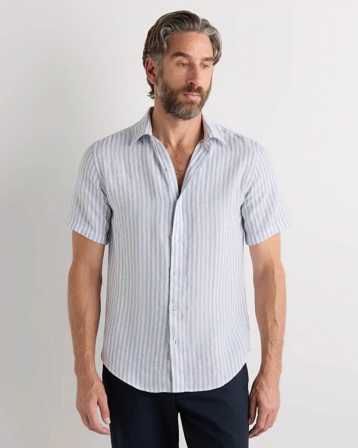 100% European Linen Relaxed Short Sleeve Shirt