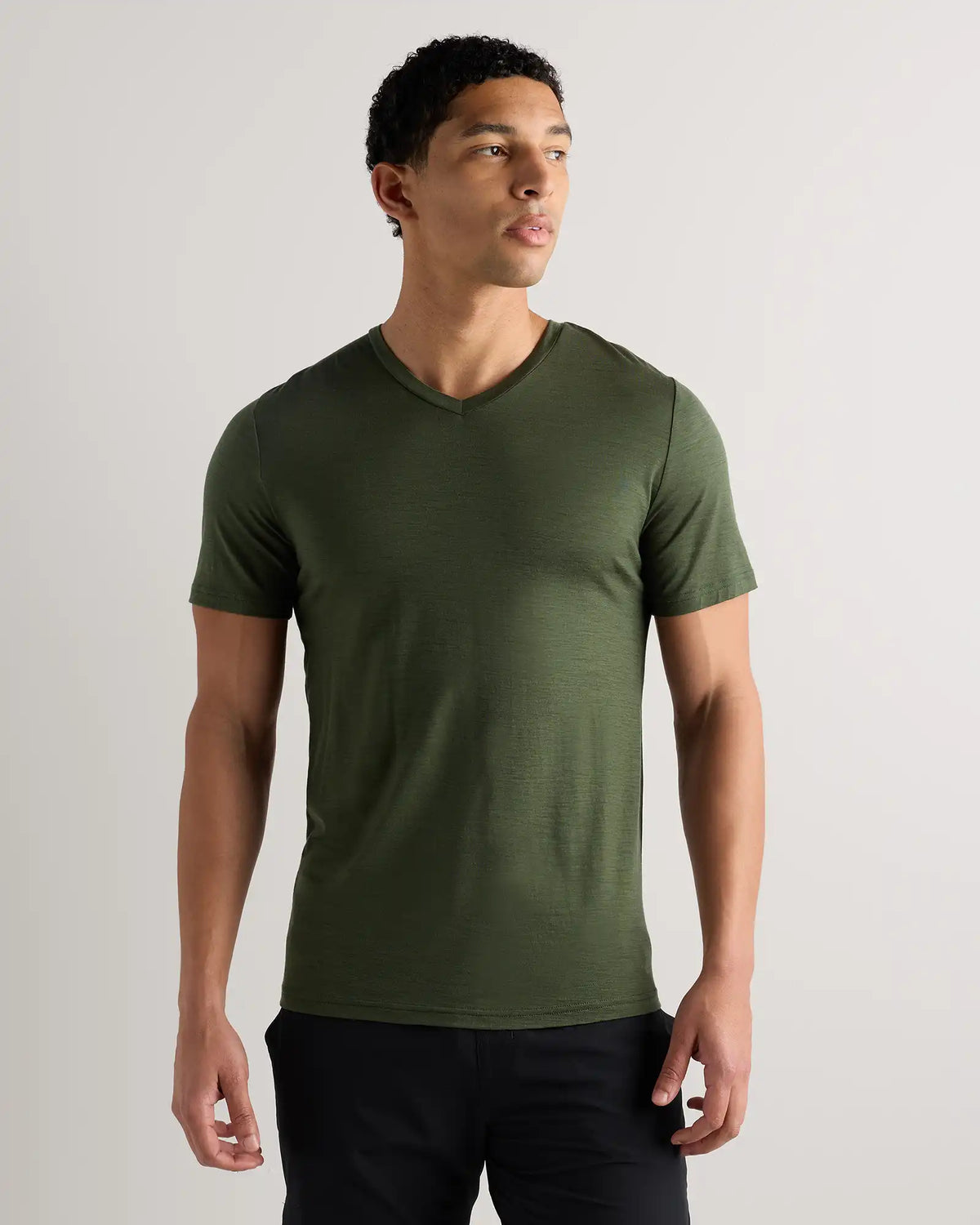 100% Merino Wool All-Season V-Neck Base Layer Tee