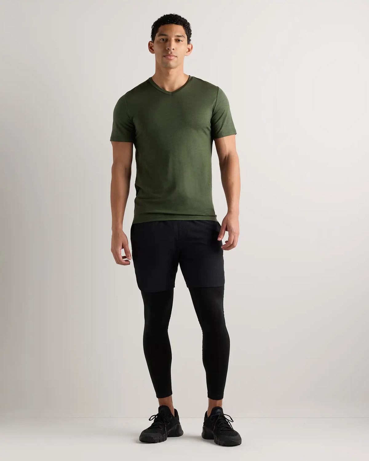 100% Merino Wool All-Season V-Neck Base Layer Tee