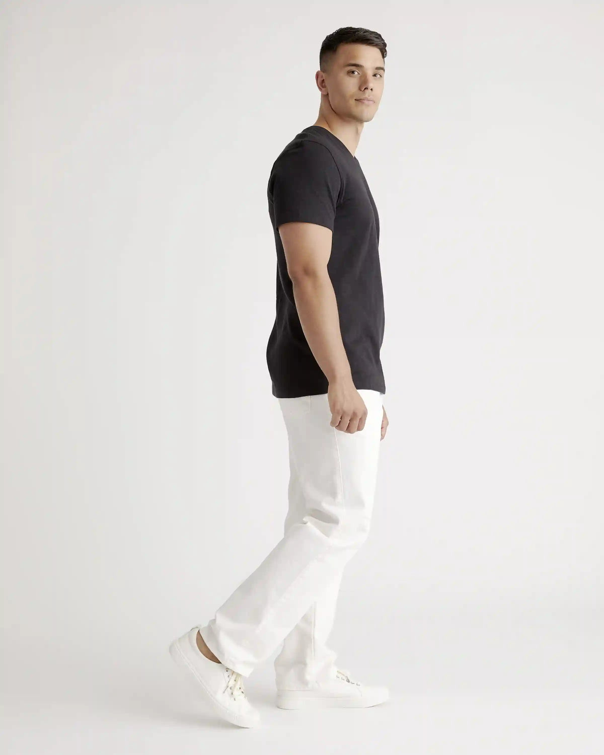 100% Organic Cotton Slub V-Neck Tee
