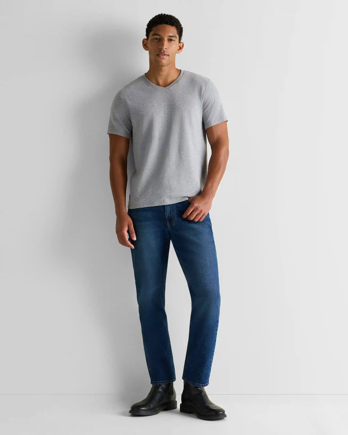 100% Organic Cotton Slub V-Neck Tee