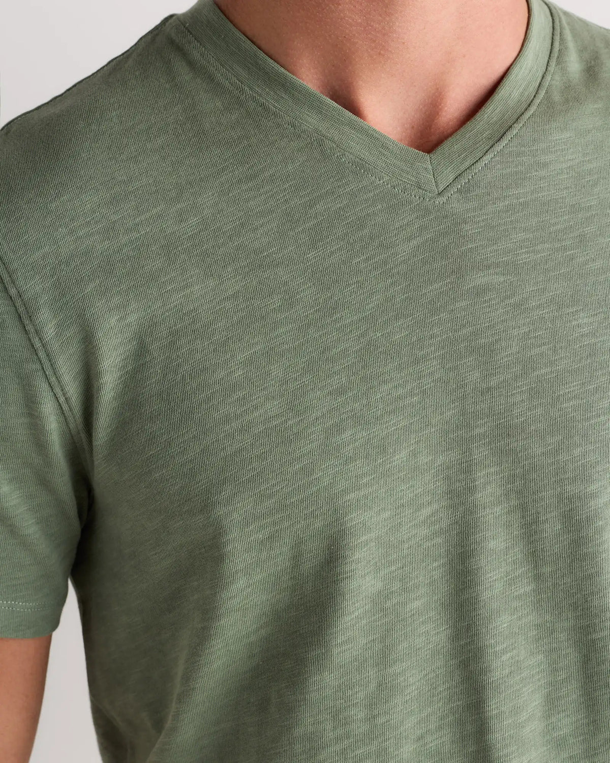 100% Organic Cotton Slub V-Neck Tee