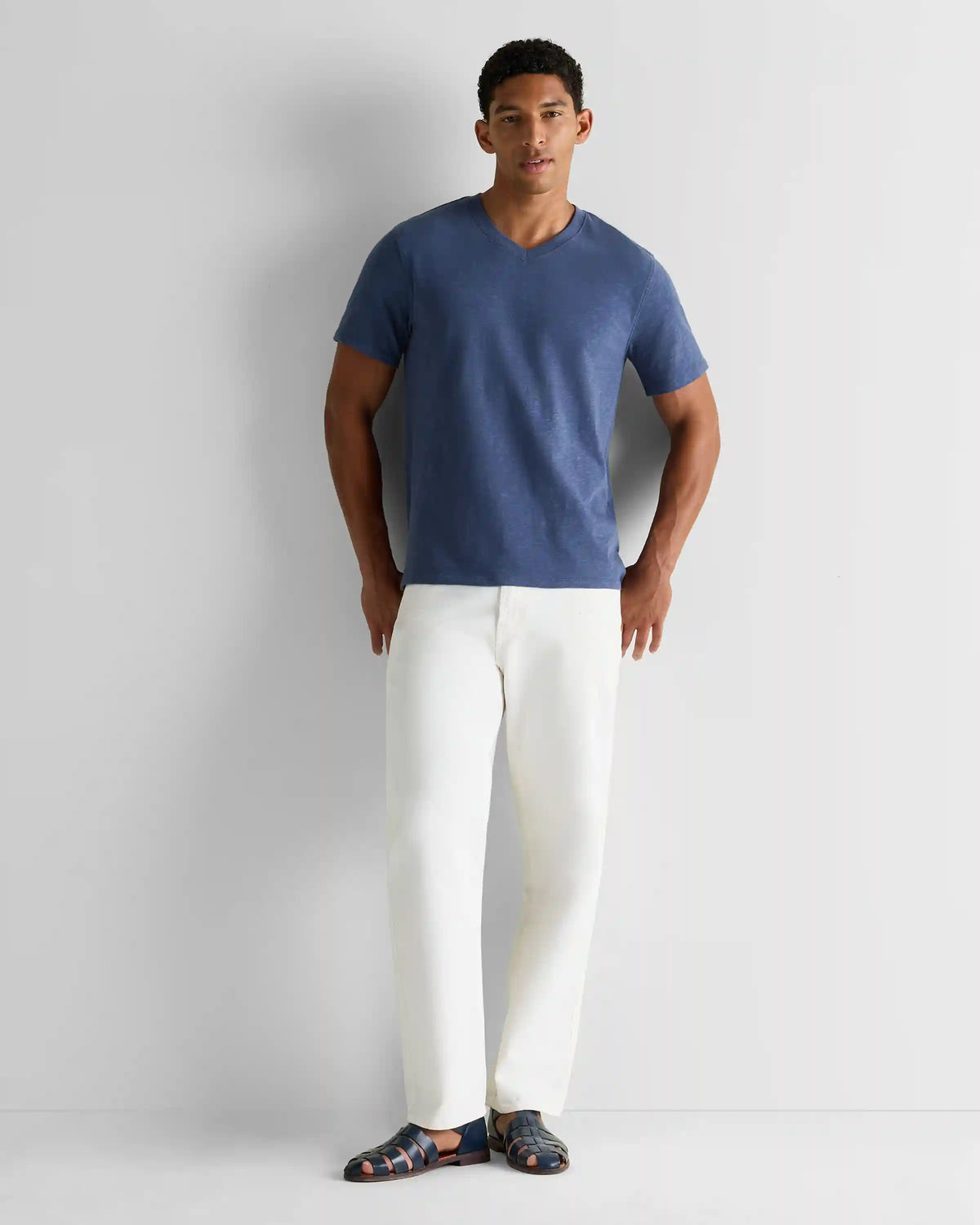 100% Organic Cotton Slub V-Neck Tee