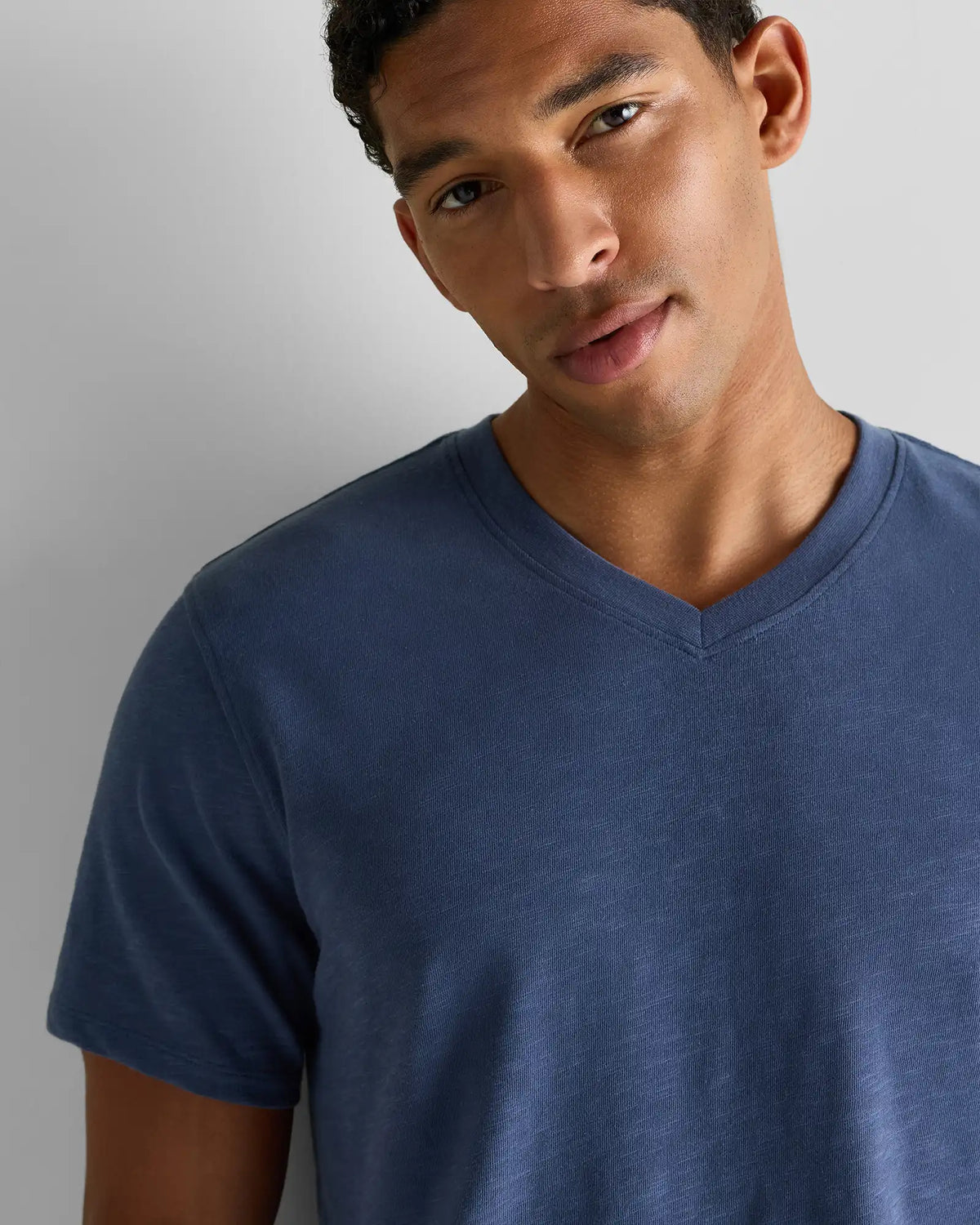 100% Organic Cotton Slub V-Neck Tee