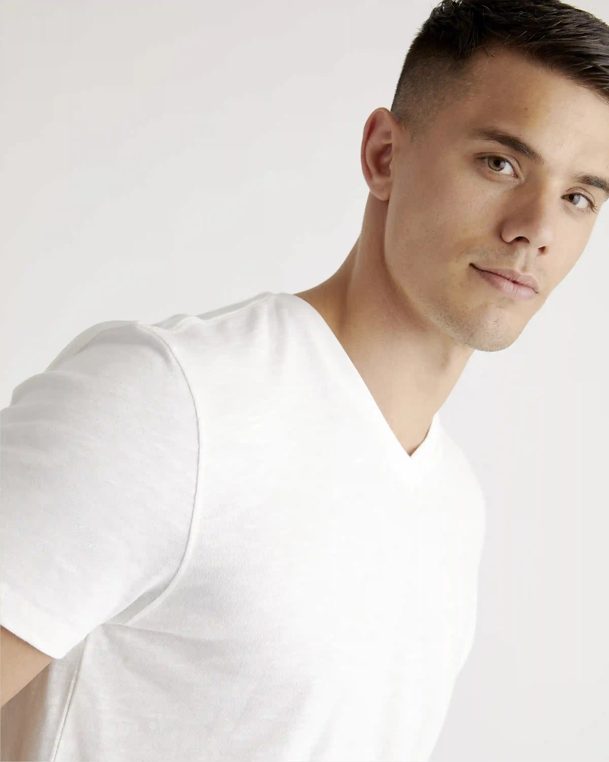 100% Organic Cotton Slub V-Neck Tee