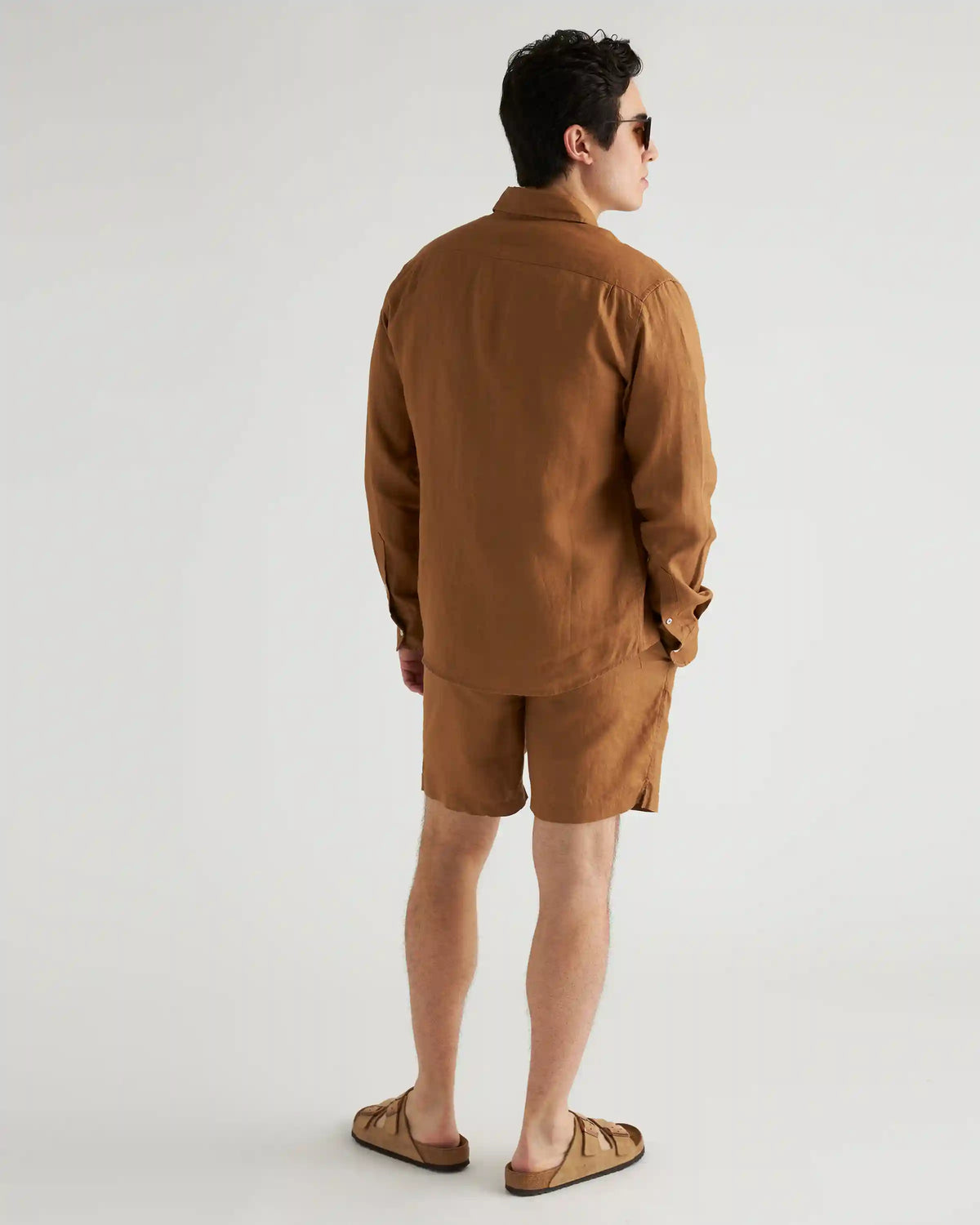100% European Linen Relaxed Long Sleeve Pocket Shirt