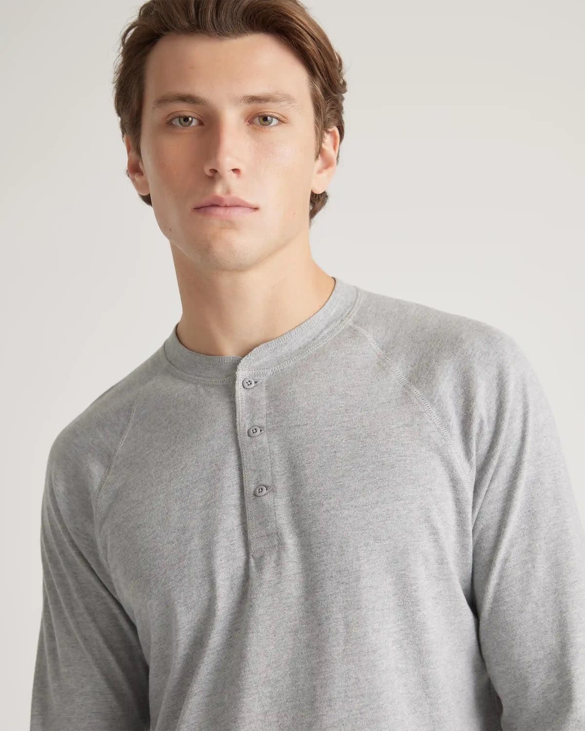 Cotton Modal Long Sleeve Henley Tee