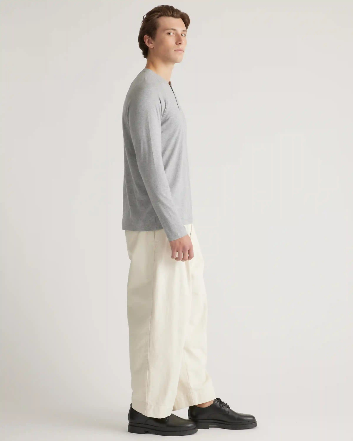Cotton Modal Long Sleeve Henley Tee