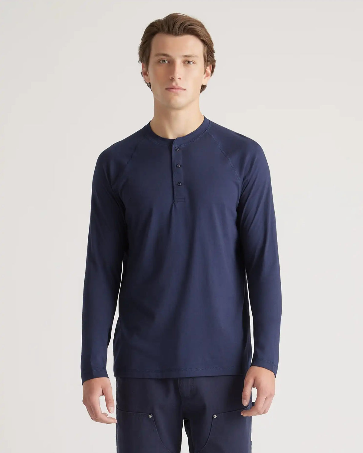 Cotton Modal Long Sleeve Henley Tee