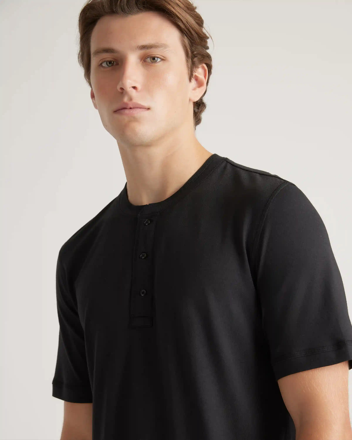 Cotton Modal Short Sleeve Henley Tee