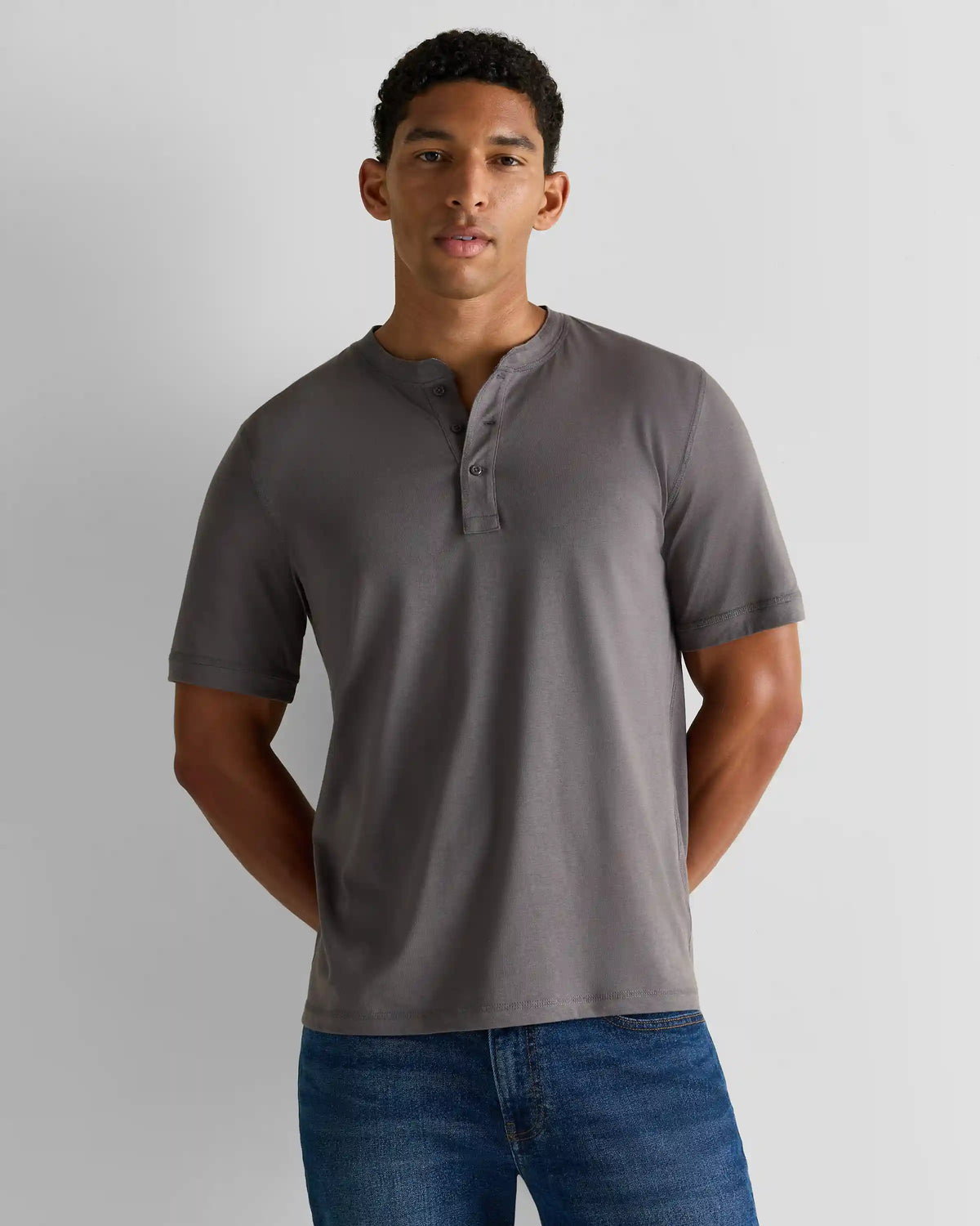 Cotton Modal Short Sleeve Henley Tee