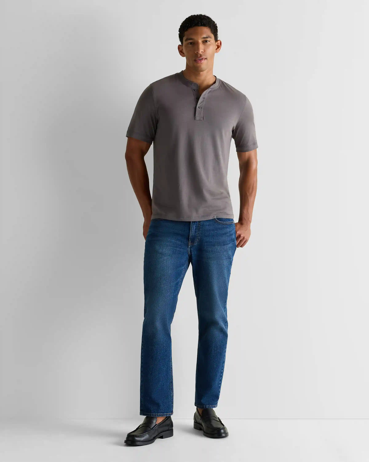 Cotton Modal Short Sleeve Henley Tee