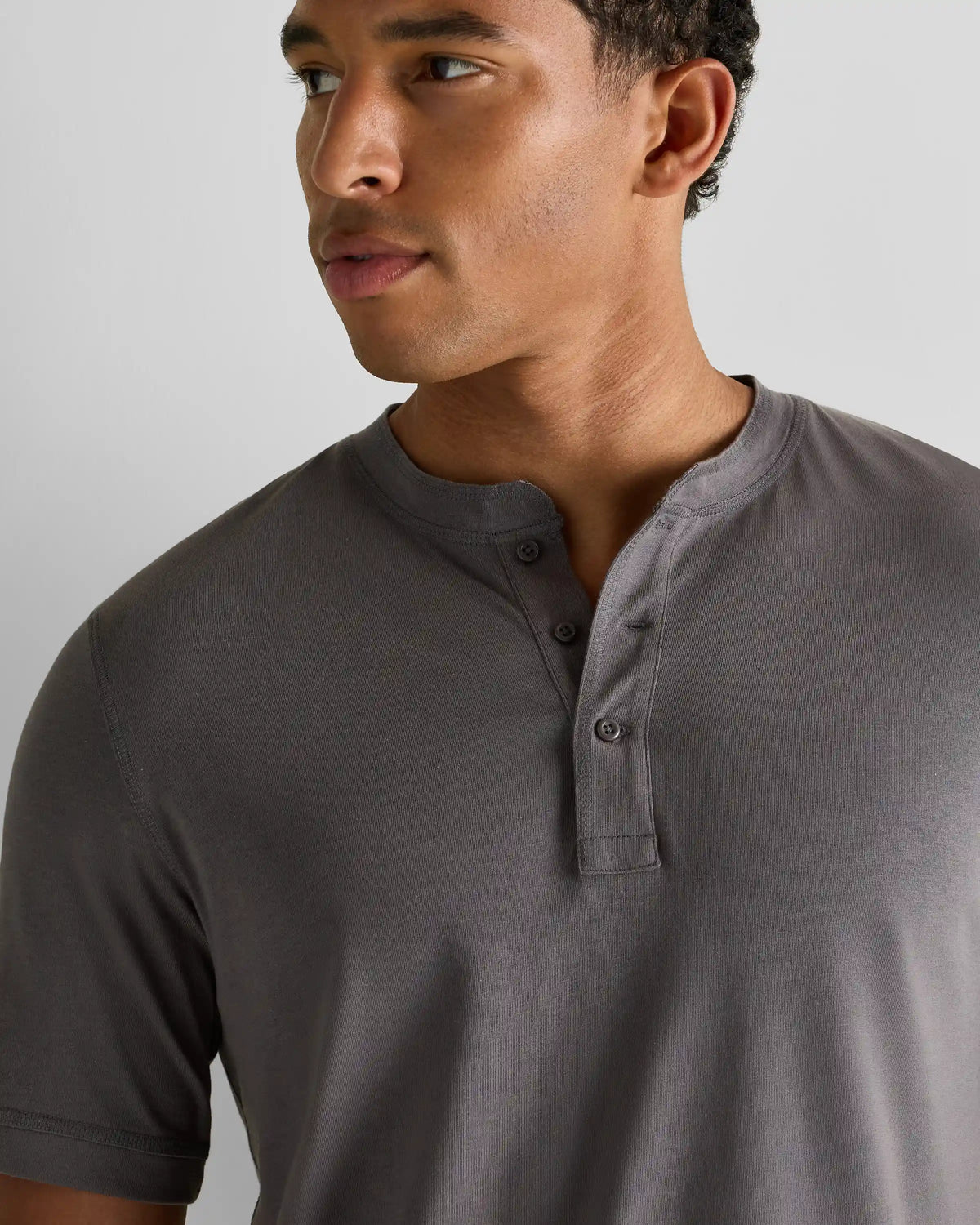 Cotton Modal Short Sleeve Henley Tee