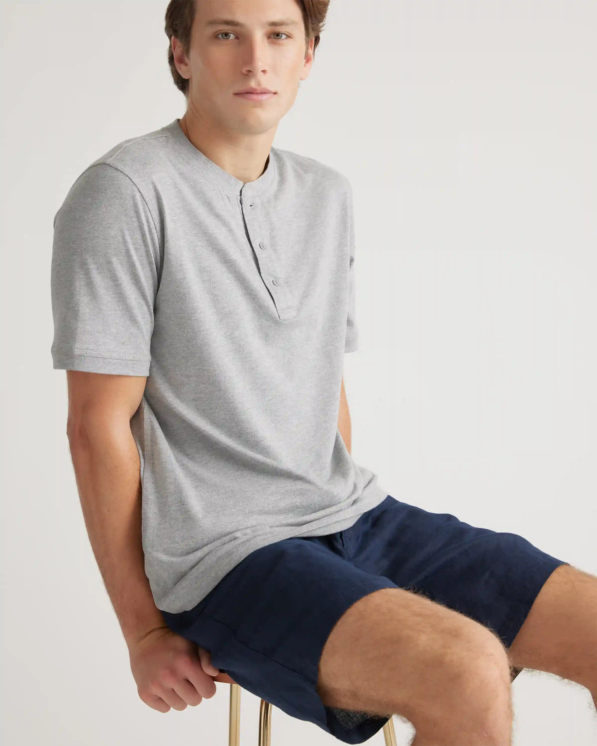 Cotton Modal Short Sleeve Henley Tee