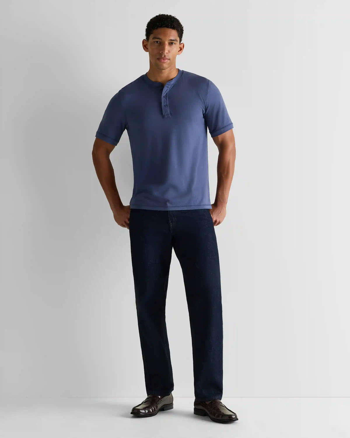 Cotton Modal Short Sleeve Henley Tee