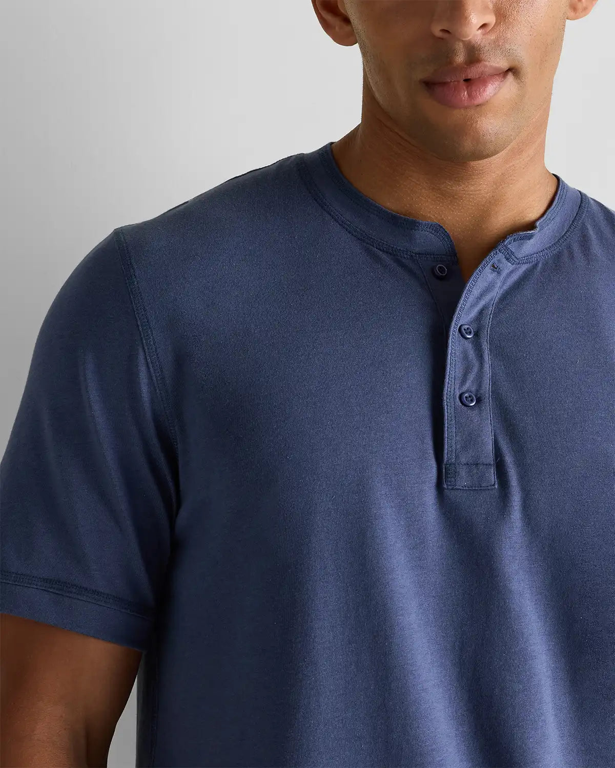 Cotton Modal Short Sleeve Henley Tee