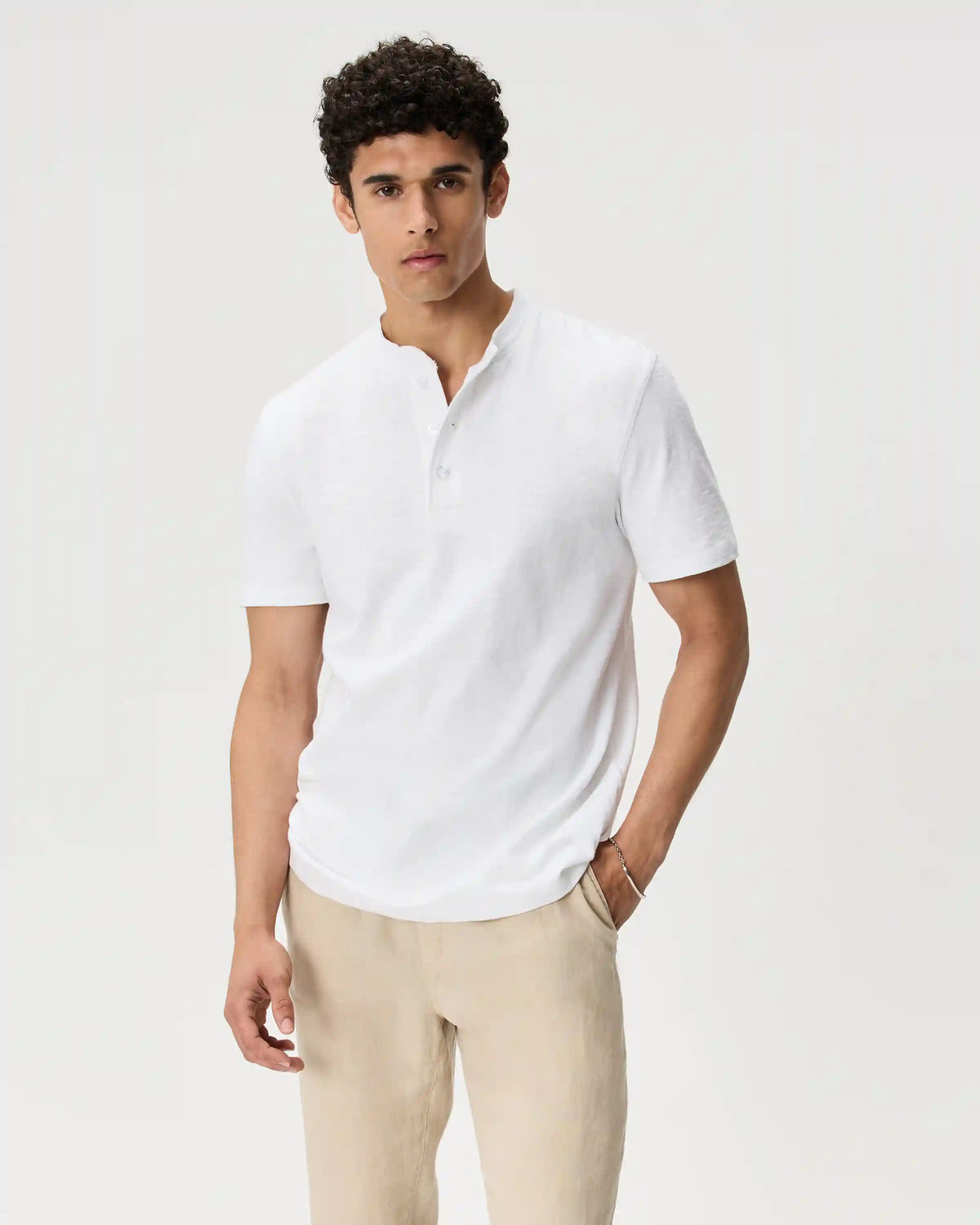 100% Organic Cotton Slub Henley Tee