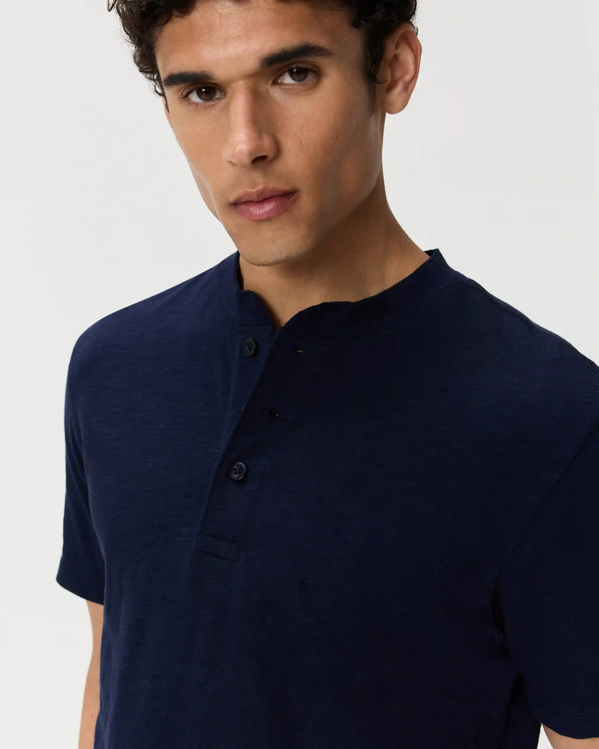 100% Organic Cotton Slub Henley Tee