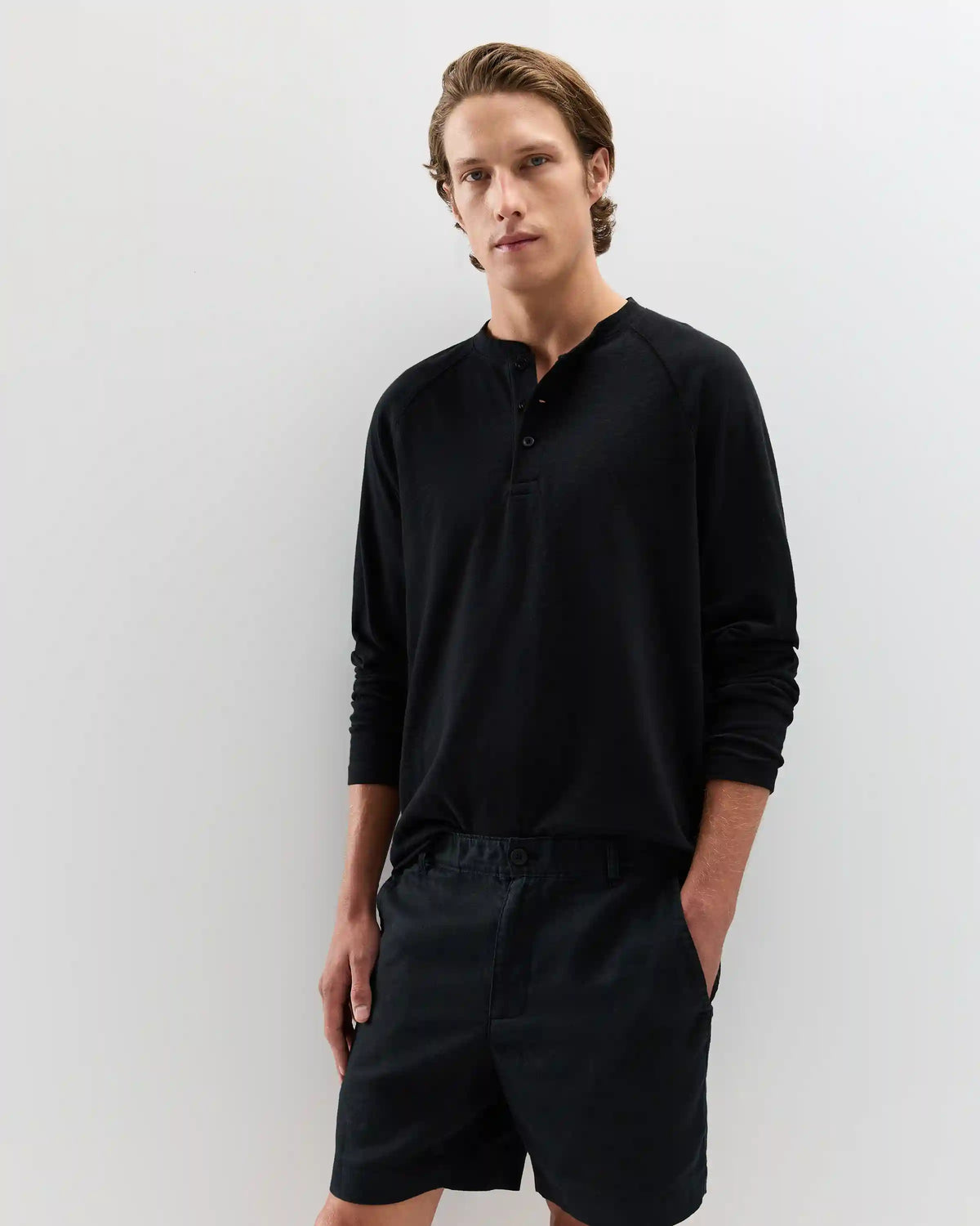 100% Organic Cotton Slub Long Sleeve Henley