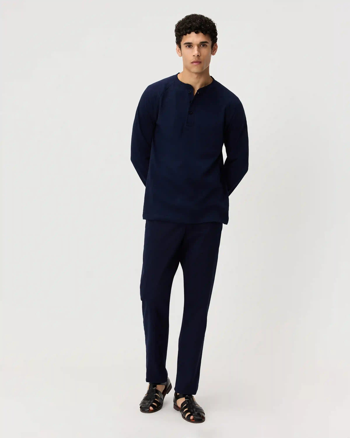 100% Organic Cotton Slub Long Sleeve Henley