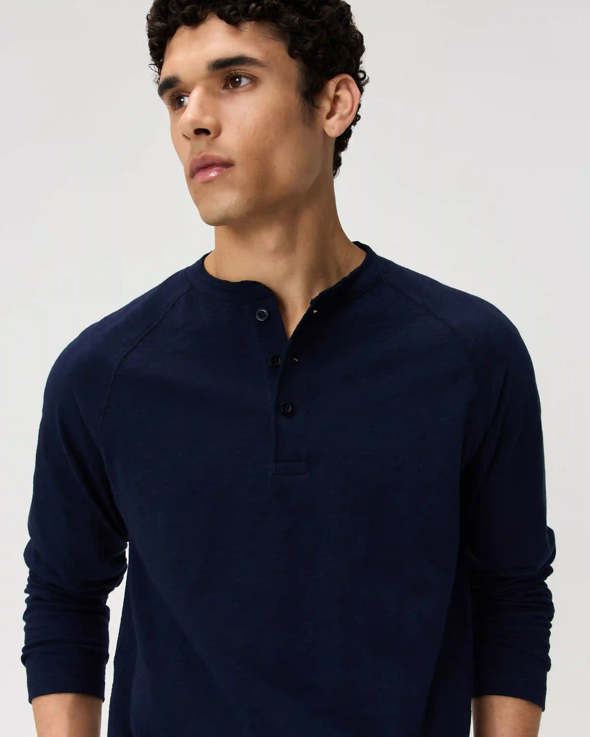 100% Organic Cotton Slub Long Sleeve Henley