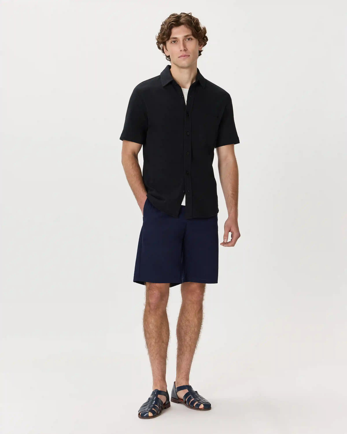 100% Organic Cotton Slub Short Sleeve Button Up Shirt