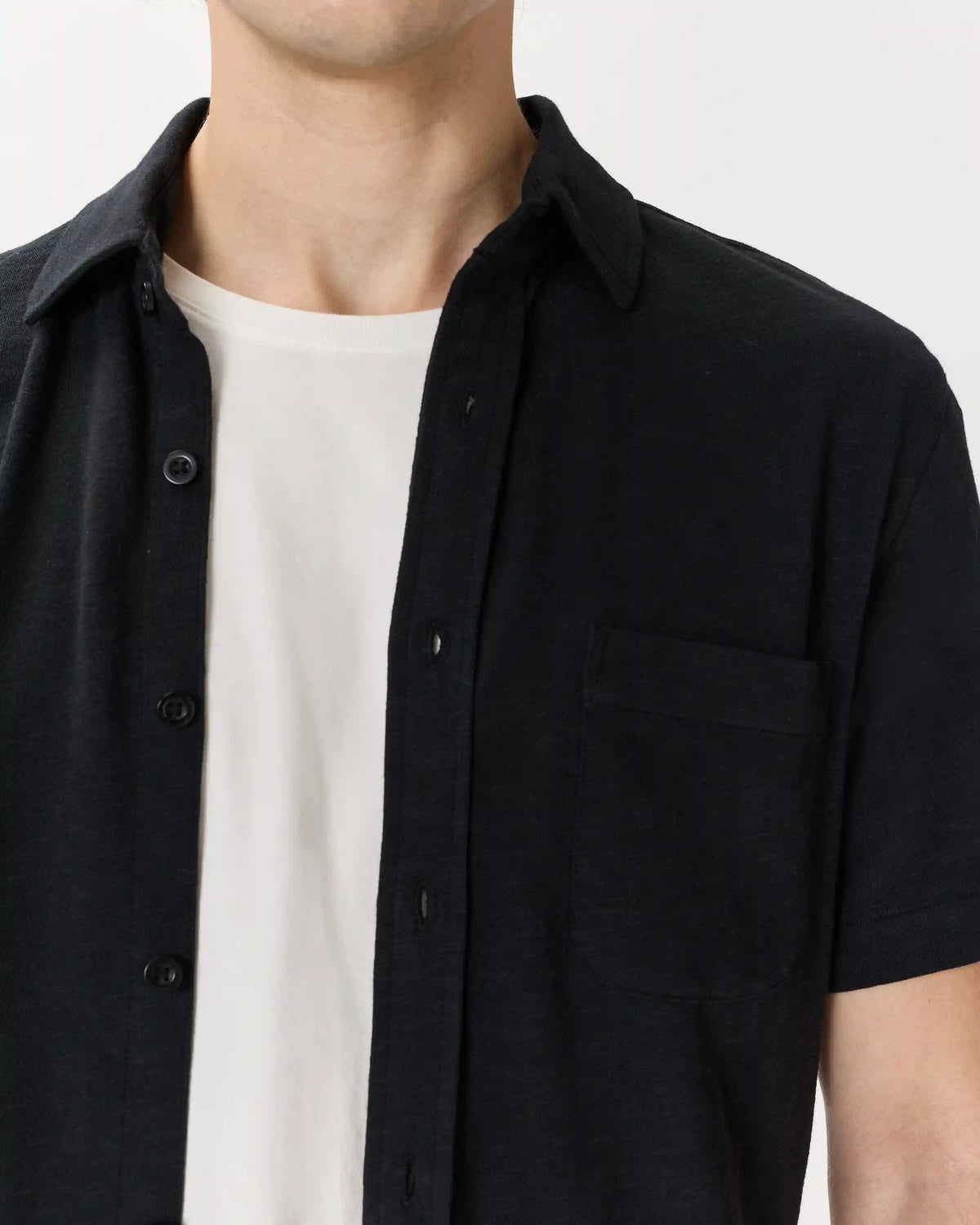 100% Organic Cotton Slub Short Sleeve Button Up Shirt