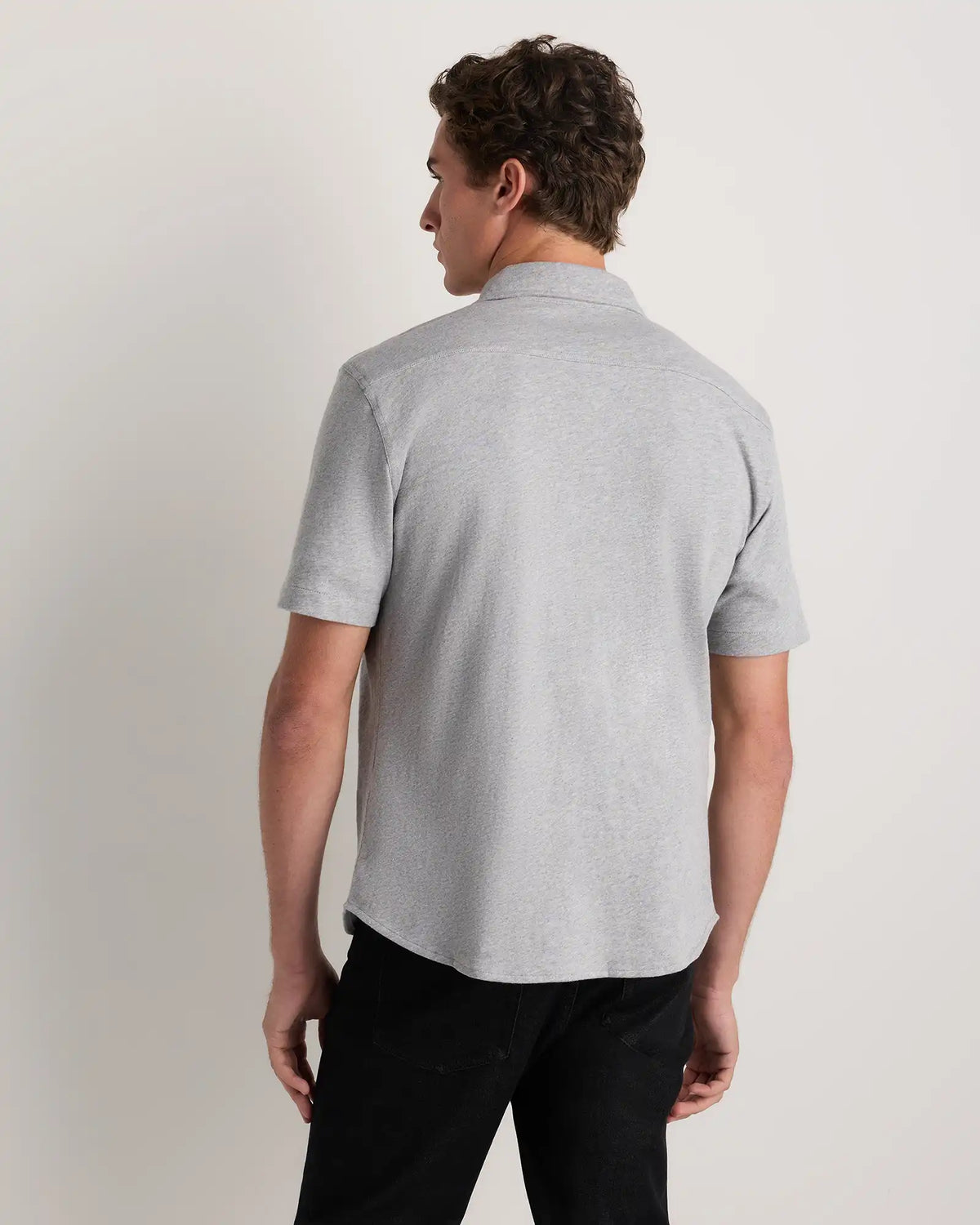 100% Organic Cotton Slub Short Sleeve Button Up Shirt