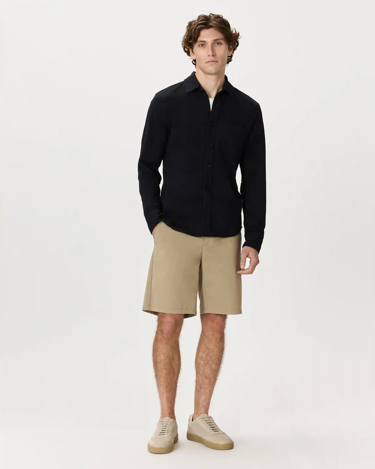 100% Organic Cotton Slub Long Sleeve Button Up Shirt