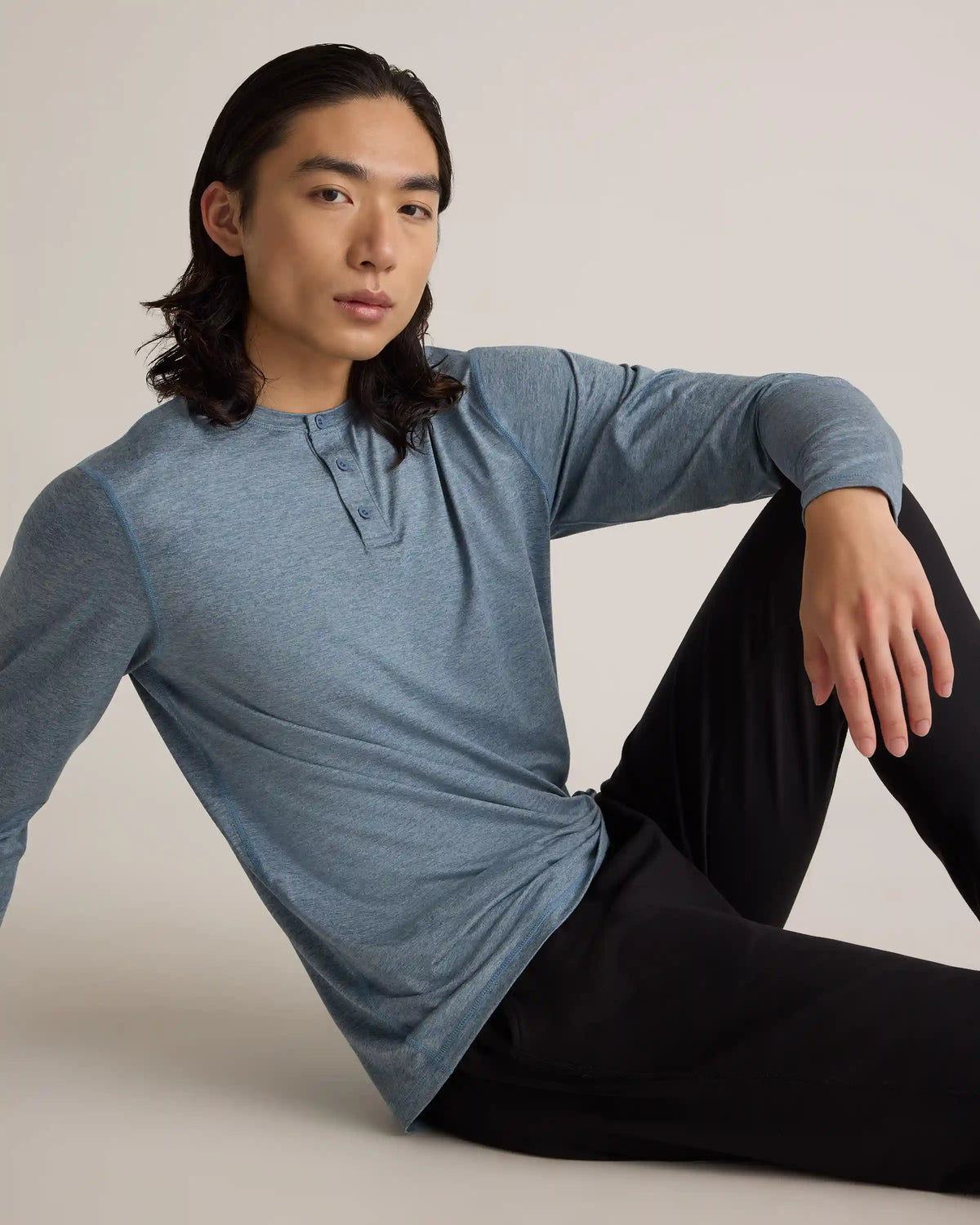 Flowknit Breeze Performance Long Sleeve Henley Tee