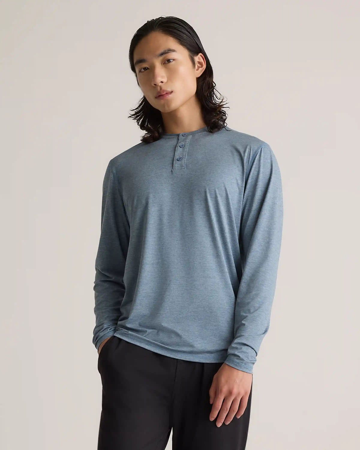Flowknit Breeze Performance Long Sleeve Henley Tee