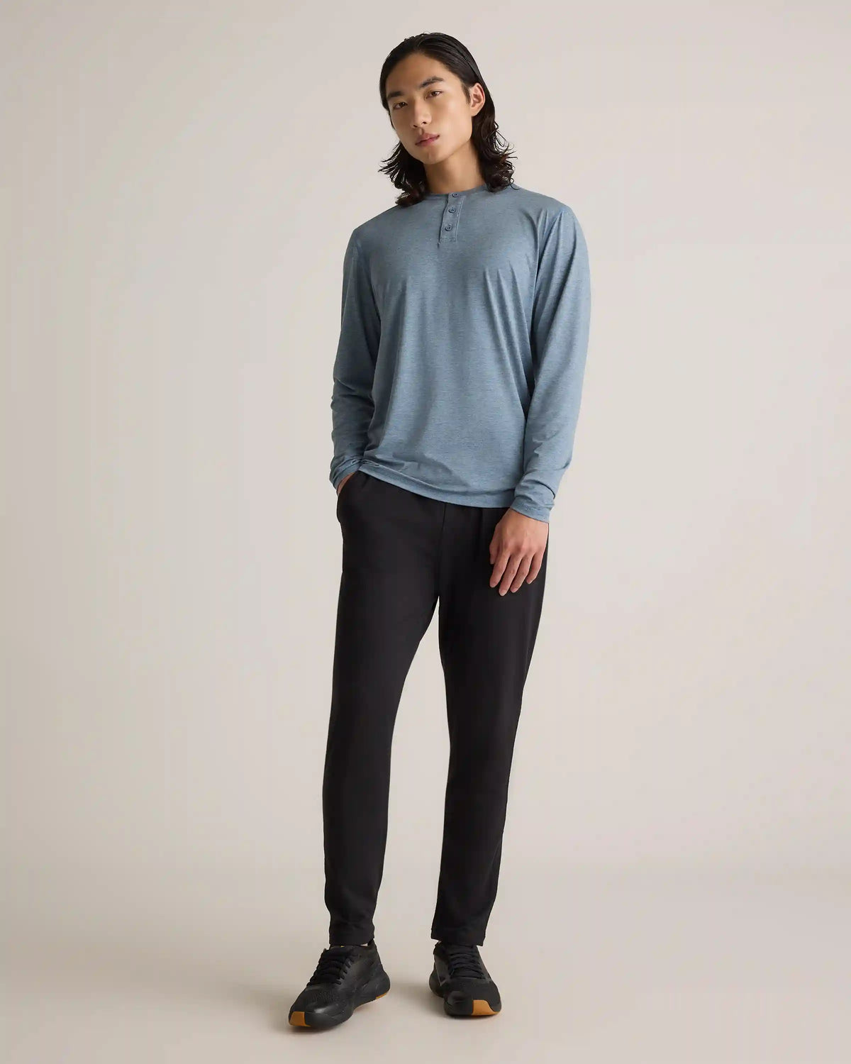 Flowknit Breeze Performance Long Sleeve Henley Tee
