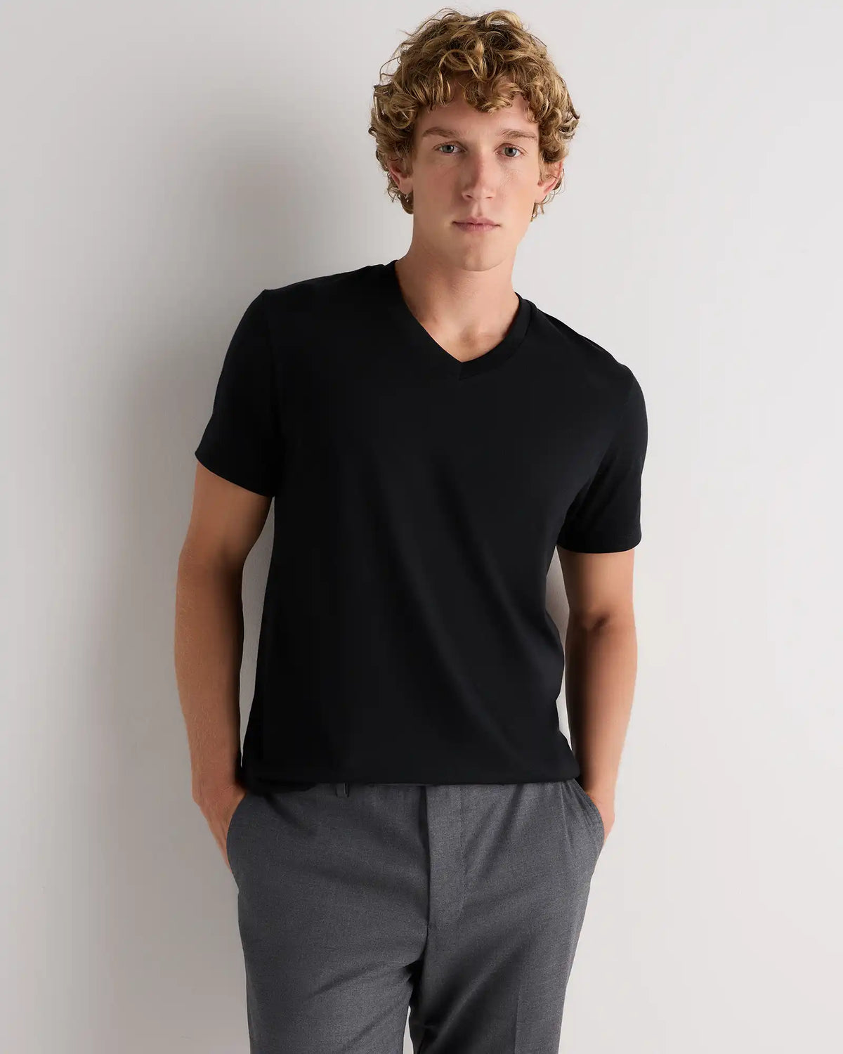 100% Pima Cotton Luxe Touch V-Neck Tee