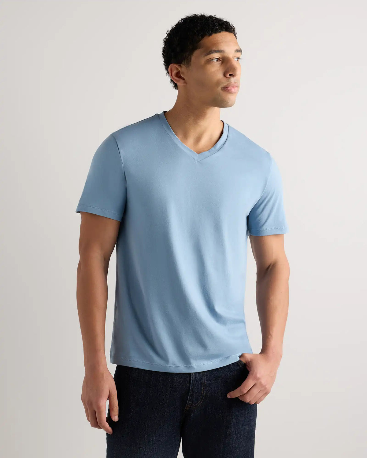 100% Pima Cotton Luxe Touch V-Neck Tee