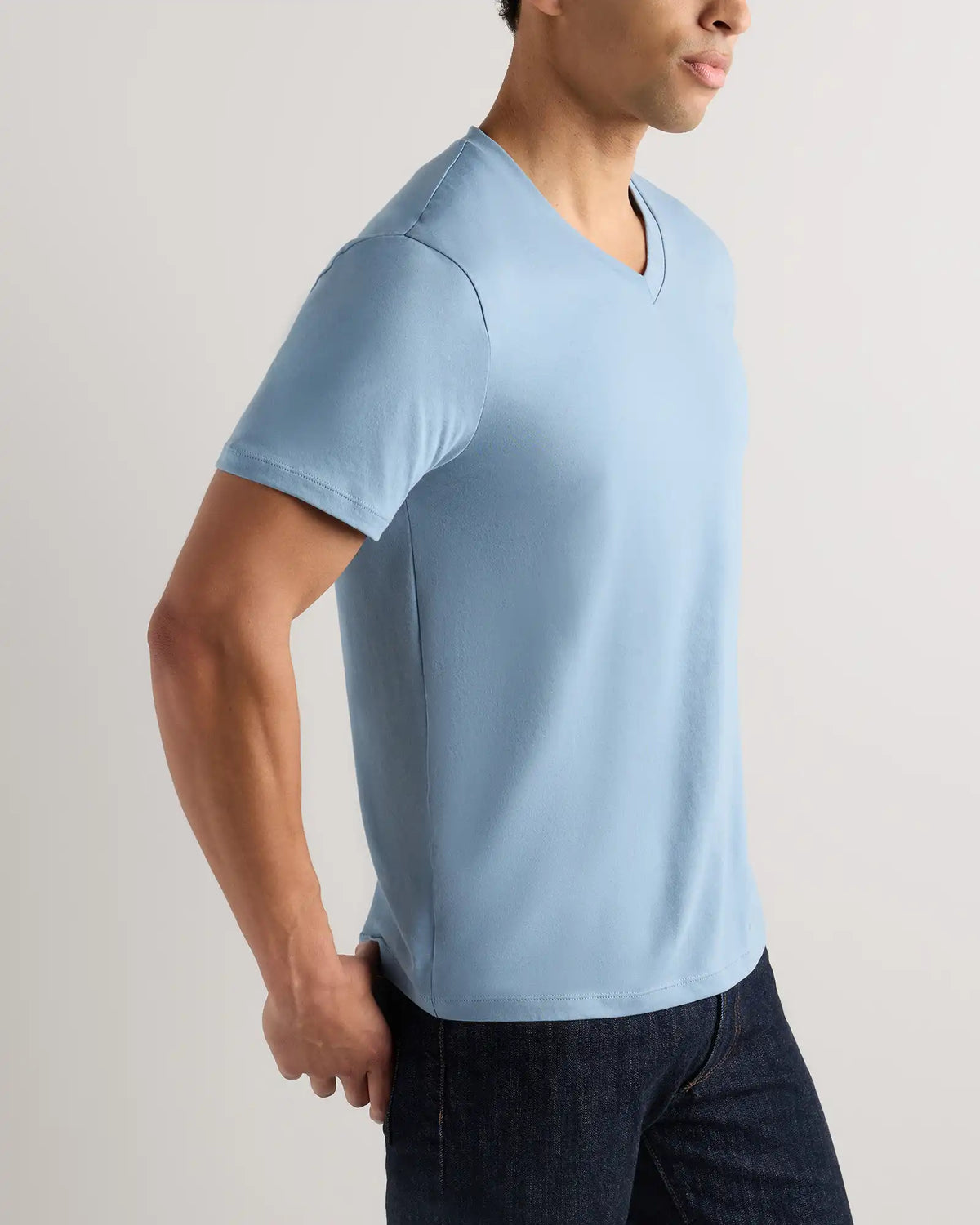100% Pima Cotton Luxe Touch V-Neck Tee