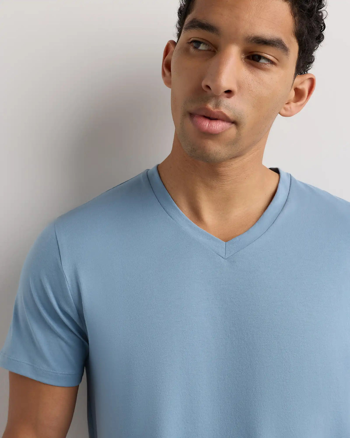 100% Pima Cotton Luxe Touch V-Neck Tee