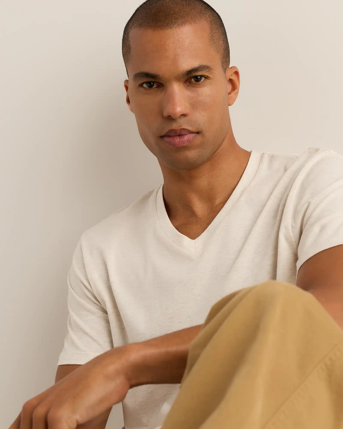 100% Pima Cotton Luxe Touch V-Neck Tee