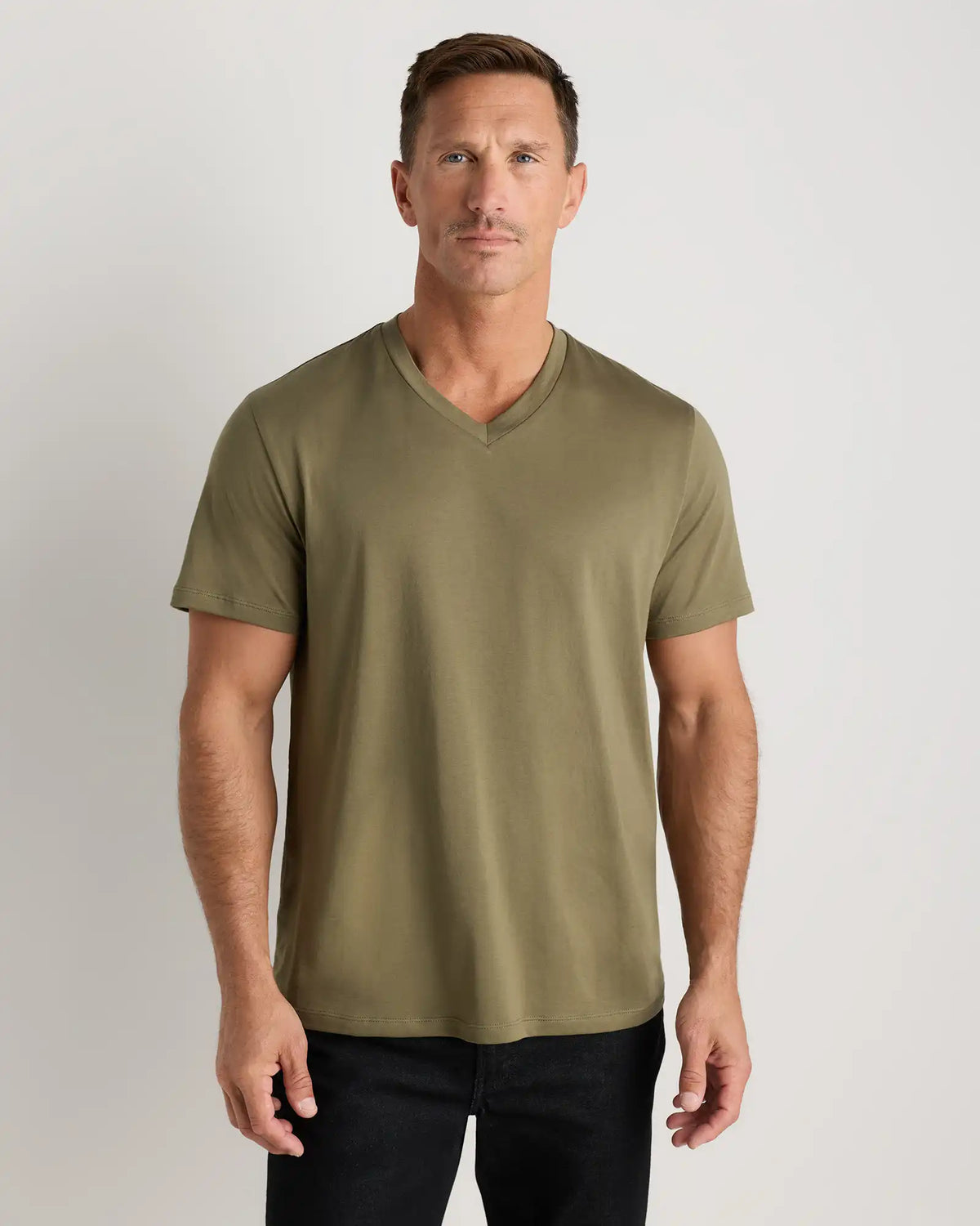 100% Pima Cotton Luxe Touch V-Neck Tee