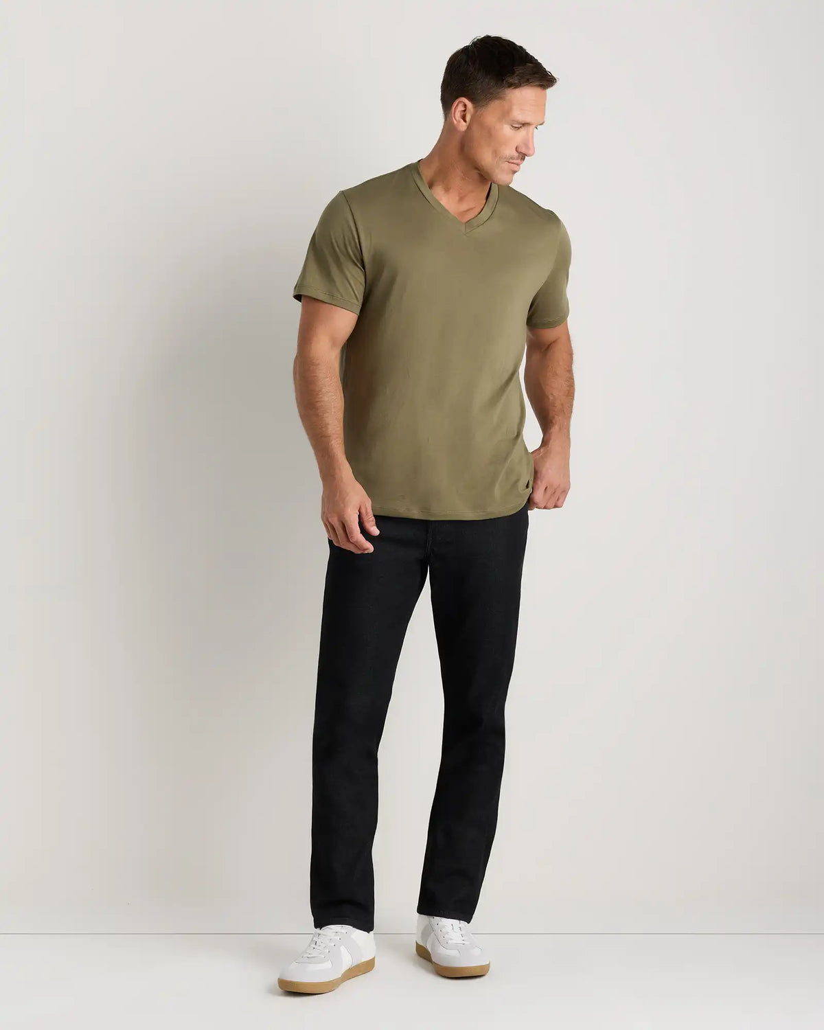 100% Pima Cotton Luxe Touch V-Neck Tee