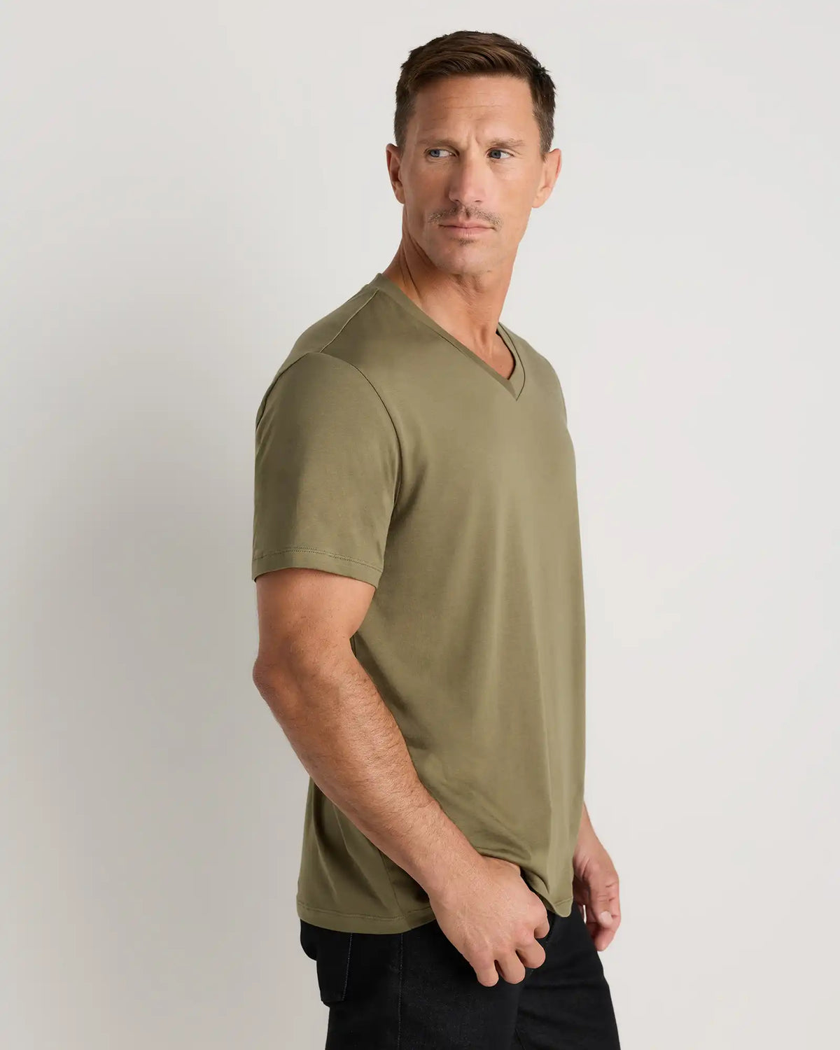 100% Pima Cotton Luxe Touch V-Neck Tee