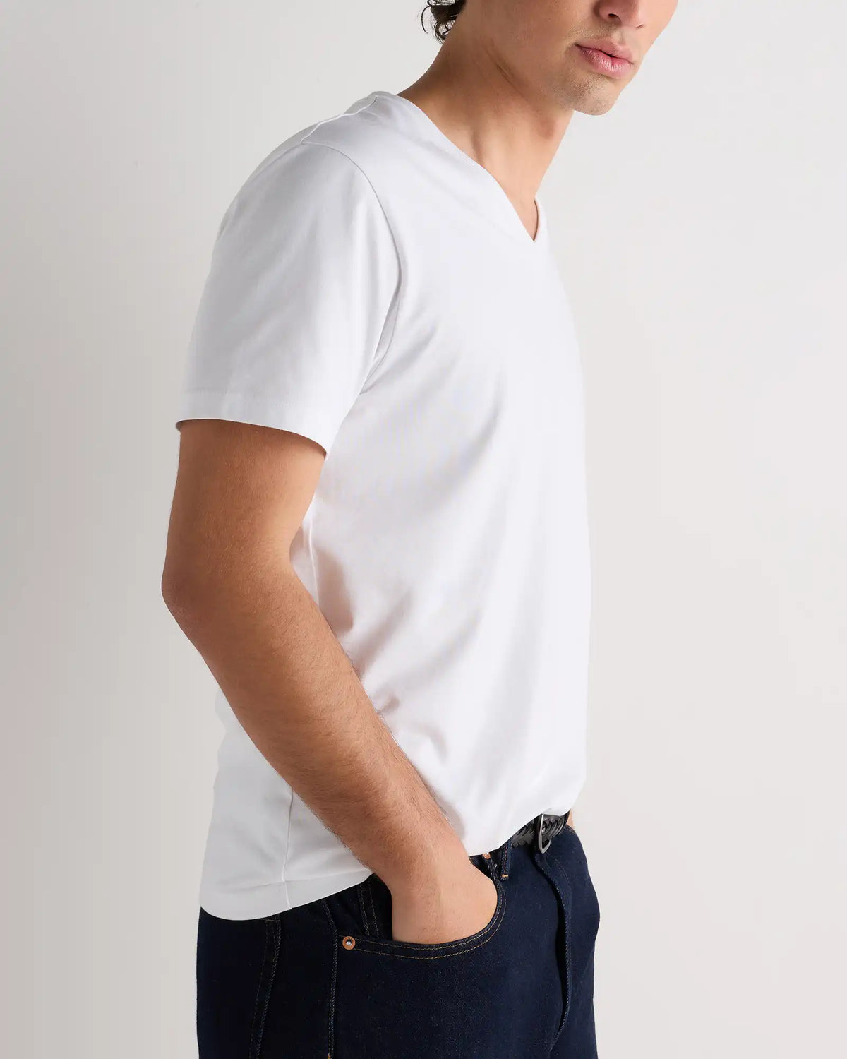 100% Pima Cotton Luxe Touch V-Neck Tee